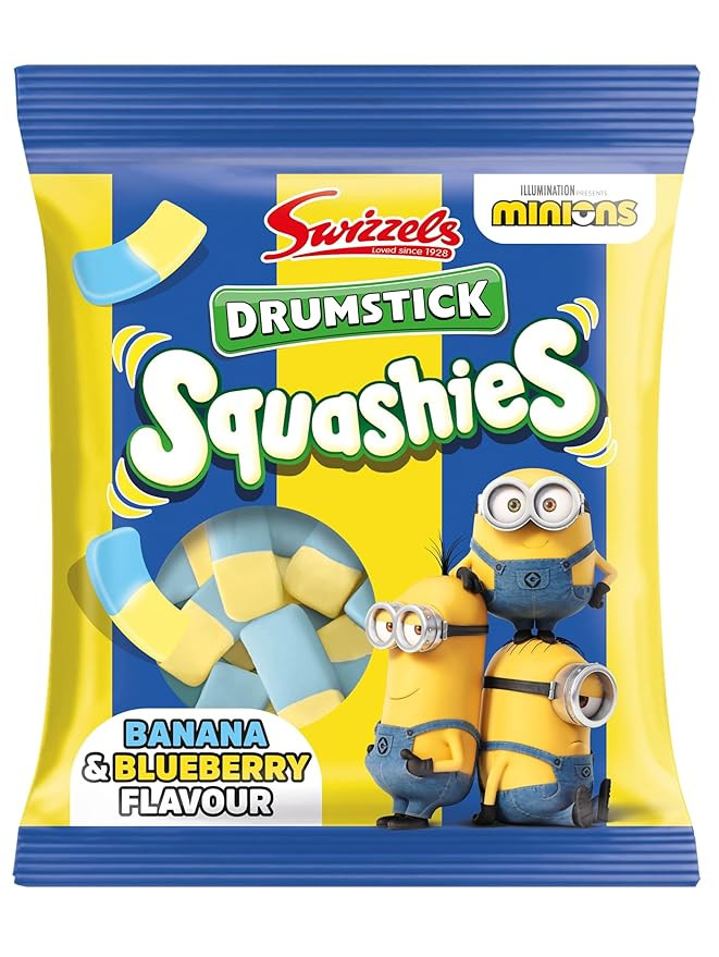 Swizzels Squashies Minion Sweets - Banana & Blueberry Flavour - Single Bag 120g | Amazon (US)