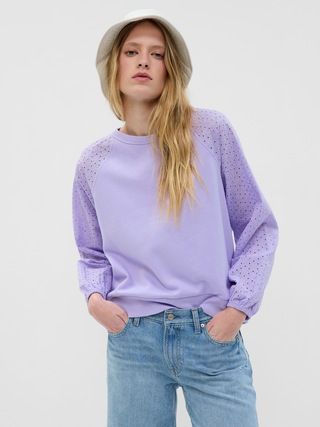 Vintage Soft Eyelet Sweatshirt | Gap (US)