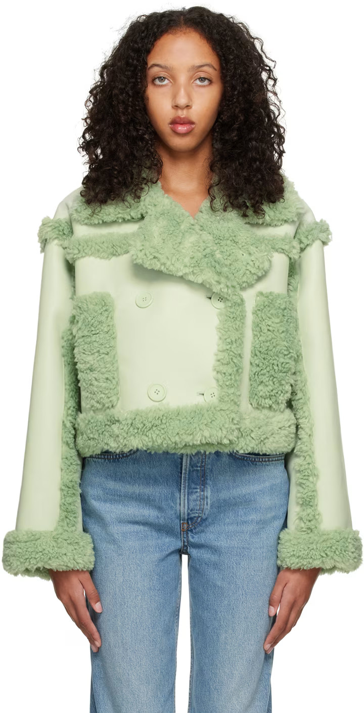SSENSE Exclusive Green Kristy Faux-Shearling Jacket | SSENSE