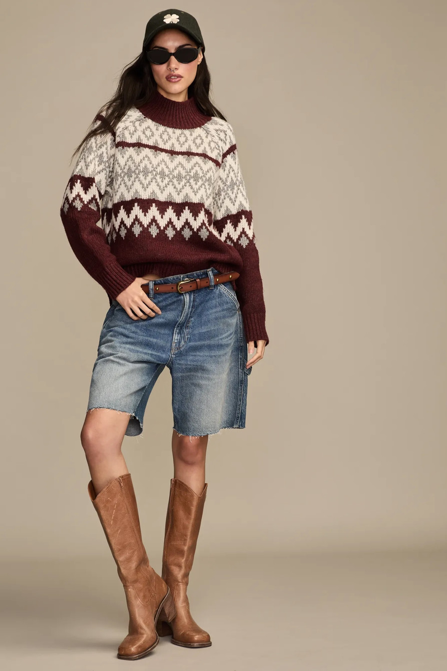 FAIR ISLE MOCK NECK | Lucky Brand