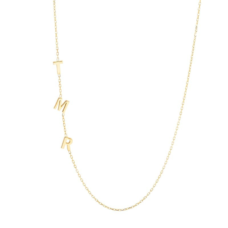 925 Solid Sterling Silver Sideways Initial Letter Necklace, Sideways Initial Name Necklace, Custo... | Amazon (US)