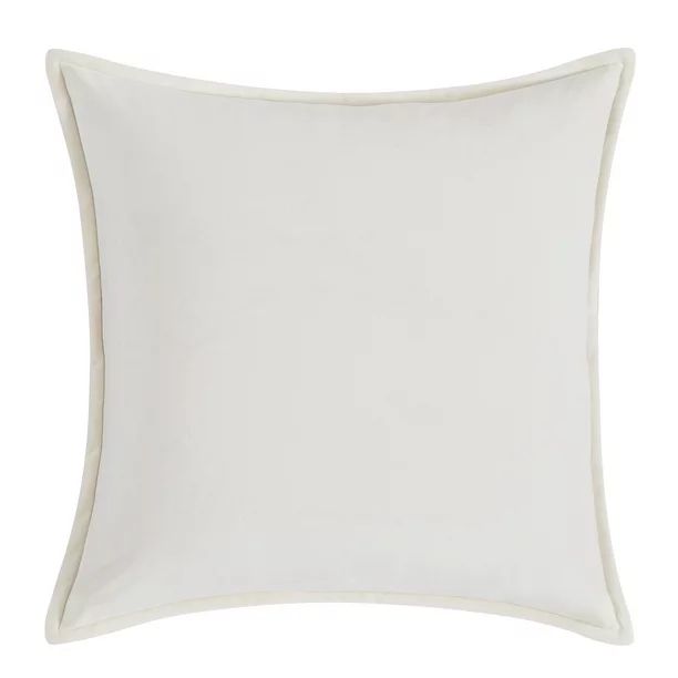 Better Homes & Gardens 20" x 20" Solid Reversible Beige/White Velvet Decorative Pillow | Walmart (US)