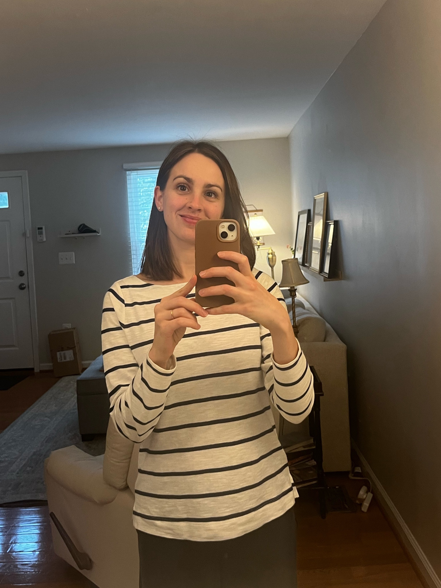 A perfect striped boatneck top from Old Navy - on sale for $16. I feel like it’s a nice winter-spring-fall kinda top that you could dress up or down. I also have in the tan/oatmeal color. I sized down but you could do TTS if you wanted some room.

#LTKfindsunder50 #LTKsalealert