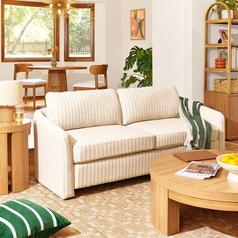 Beautiful Drew 72.2" Sofa by Drew Barrymore for Adults, Striped Linen - Walmart.com | Walmart (US)