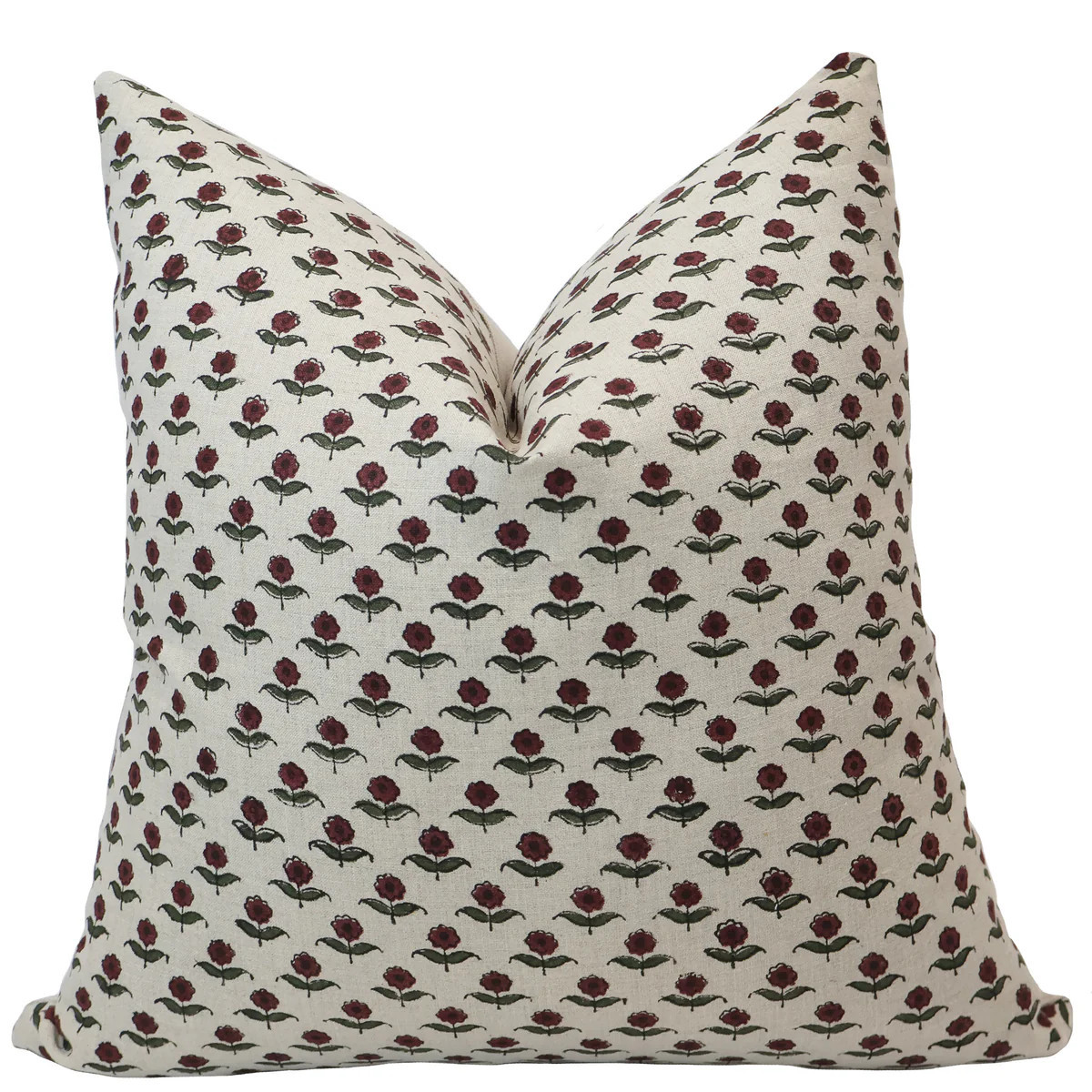 Heritage Rose Block Print Pillow Cover | Hackner Home (US)