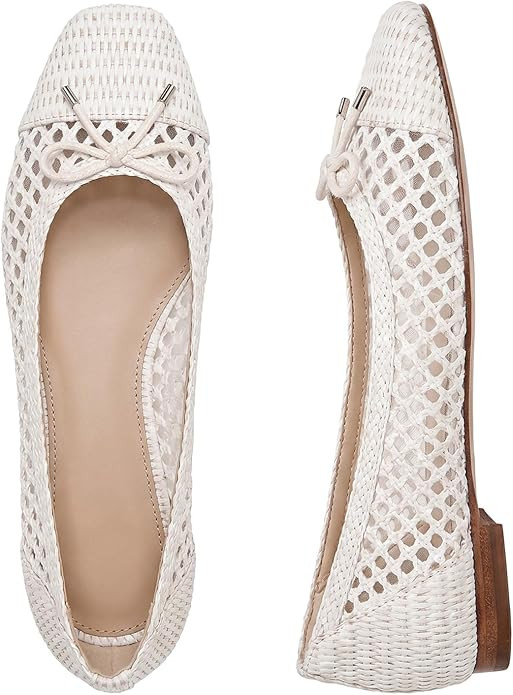 Woven Ballet Flats Shoes for Women Raffia Square Toe Dress Shoes with Bow Comfortable Slip on Fla... | Amazon (US)