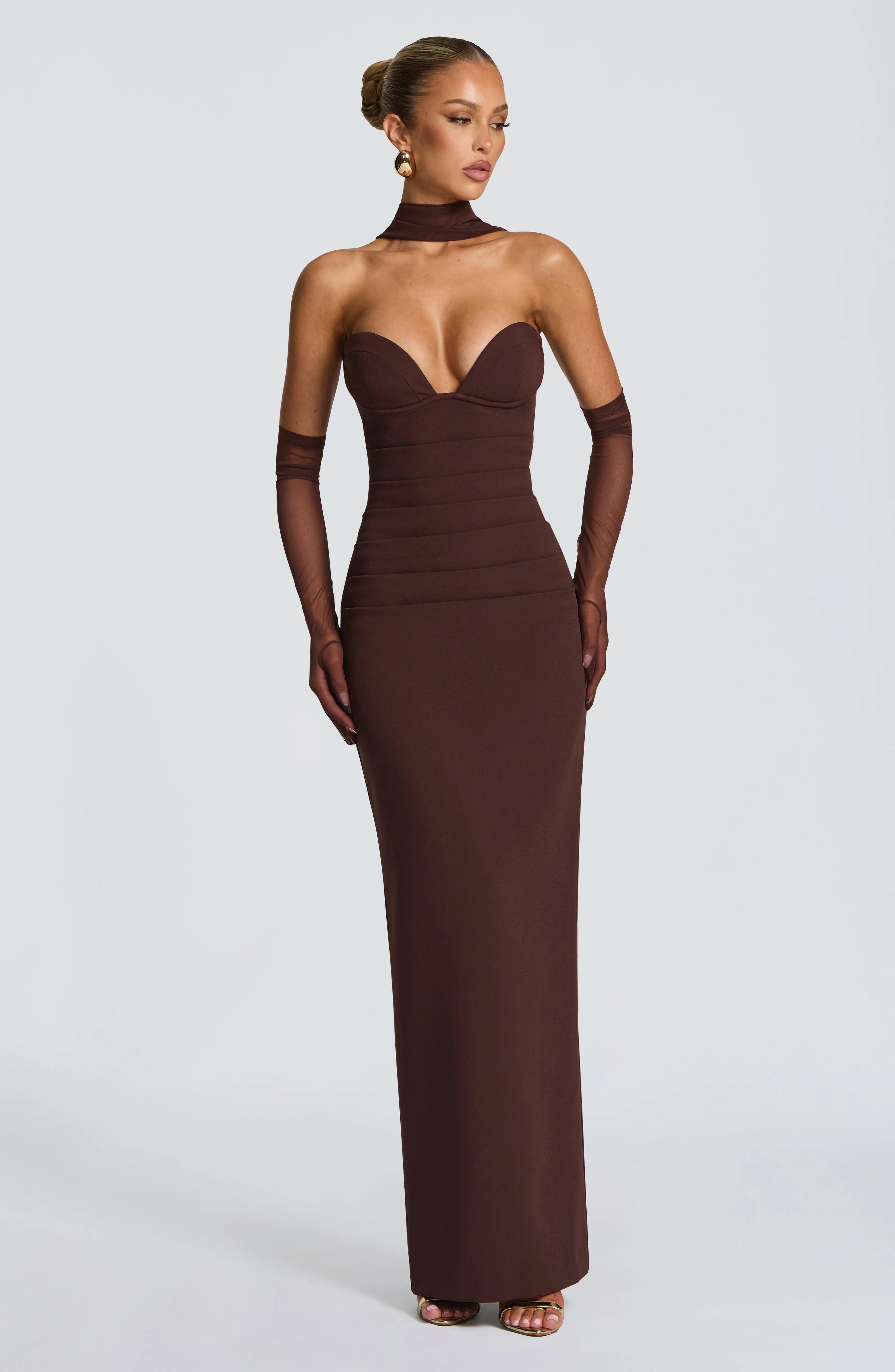 Lindsey Maxi Dress - Plum Brown | Babyboo (global)