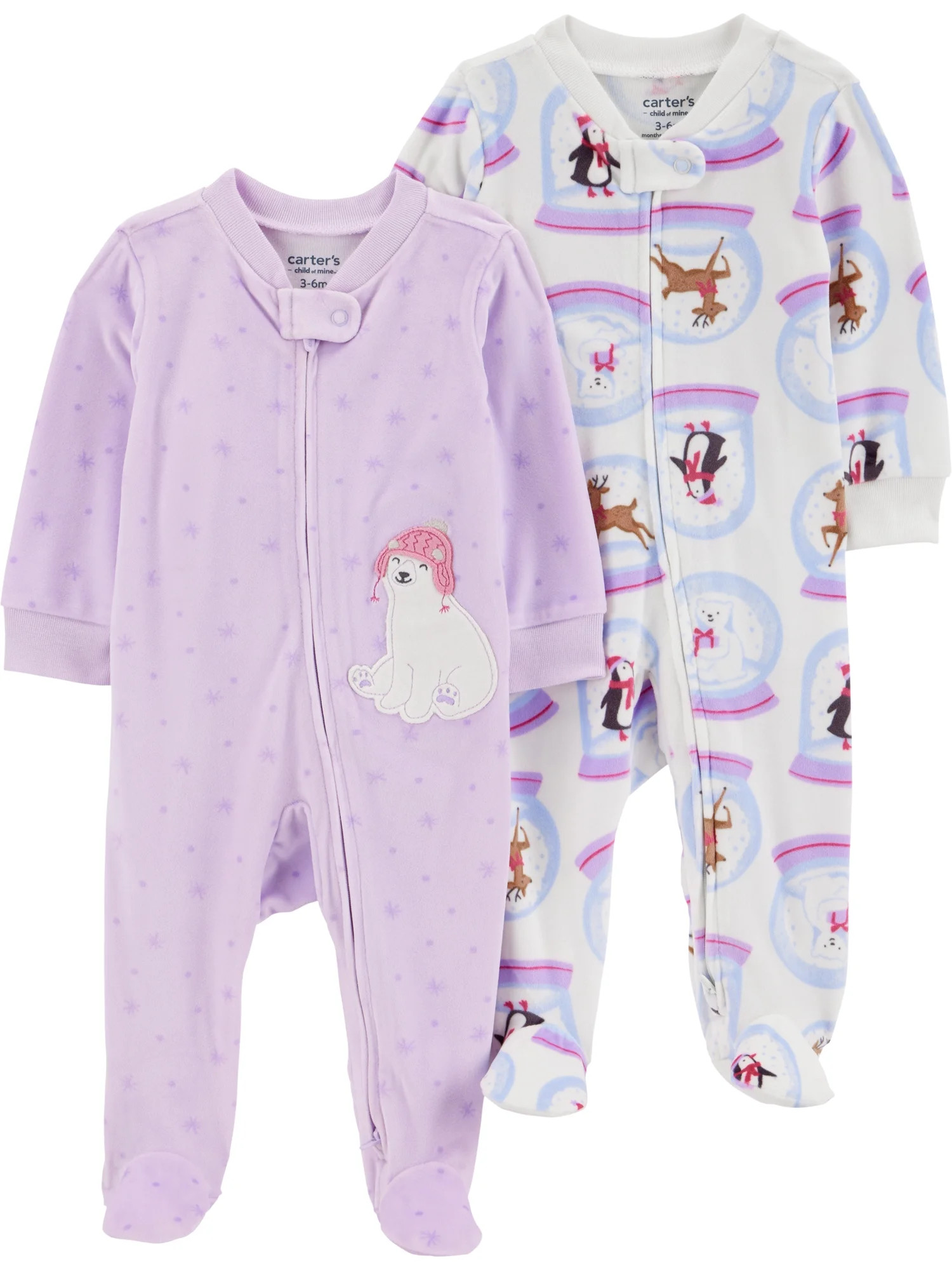 Carter's Child of Mine Baby Cozy Sleep N Play, 2-Pack, Sizes Preemie-6/9 Months | Walmart (US)