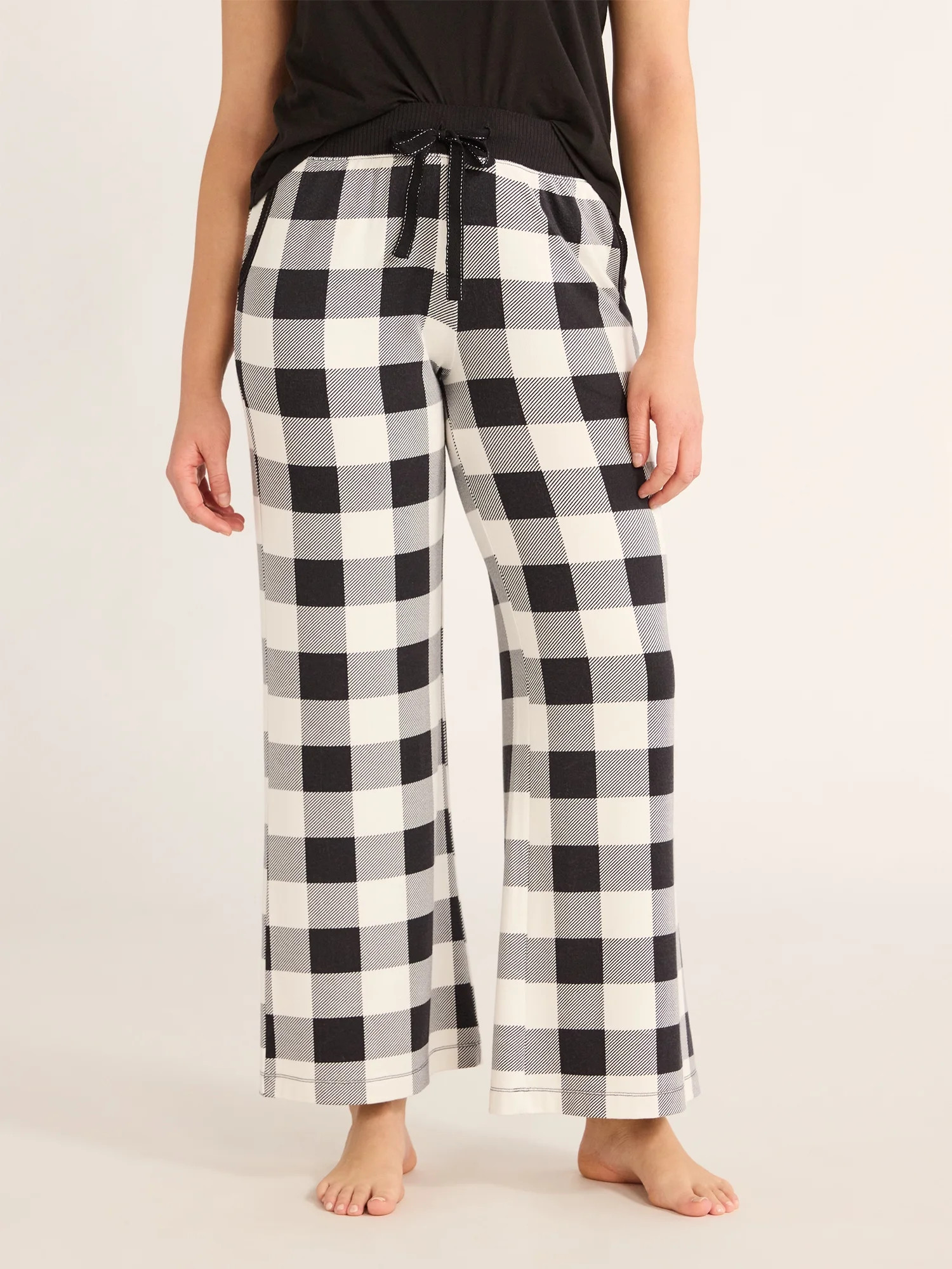 Joyspun Women’s Knit Wide Leg Sleepwear Pant, Sizes XS-4X | Walmart (US)