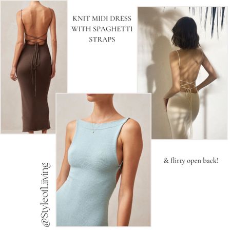 Summer date night outfit! Knit bodycon dress with spaghetti straps and flirty open back. Adjustable ties. Several color options.

#LTKOver40 #LTKSeasonal #LTKStyleTip