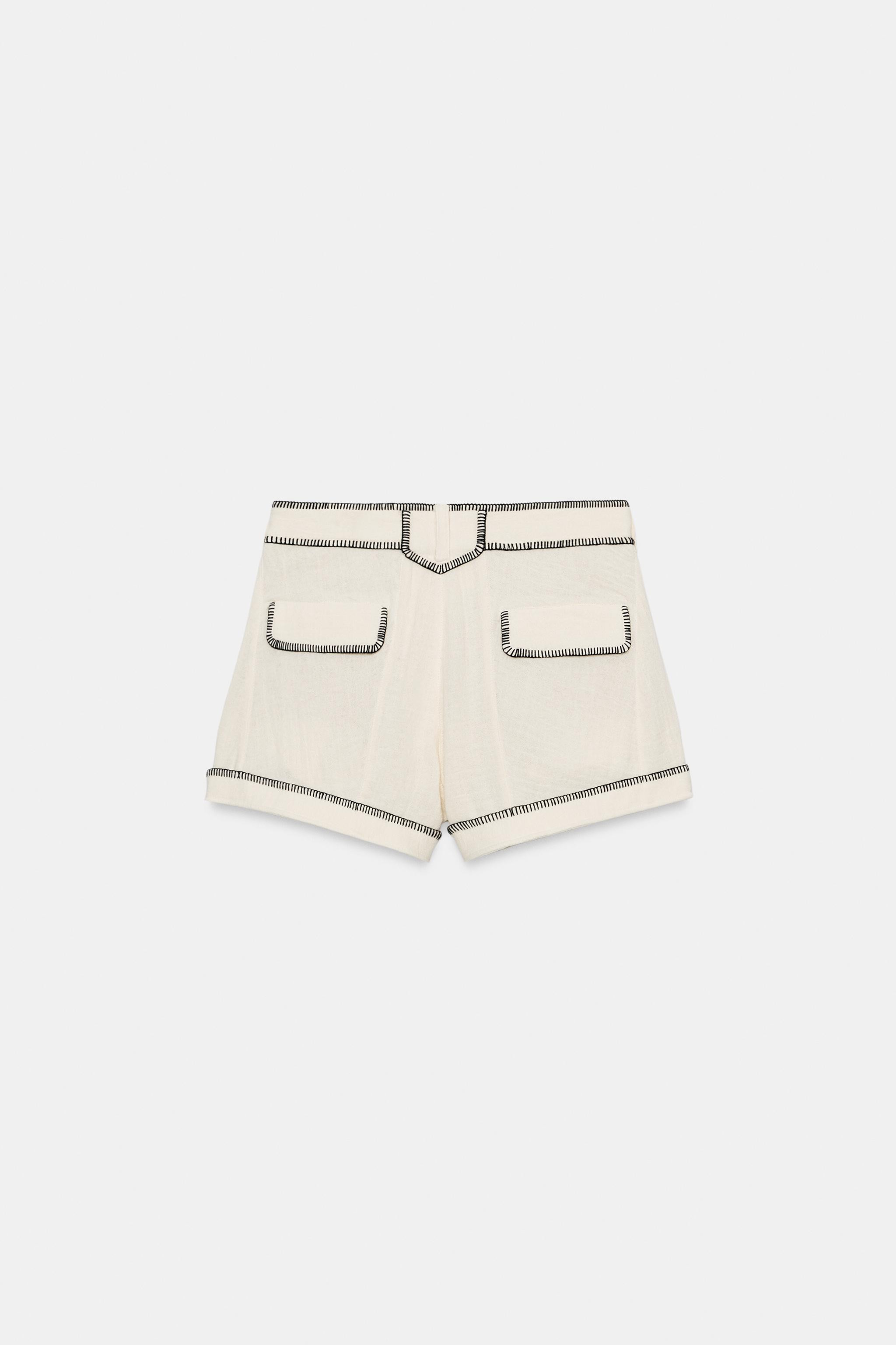 ZW COLLECTION TOPSTITCHED SHORTS | Zara UK