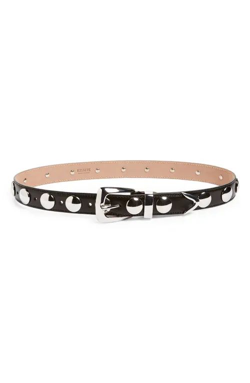 Khaite Benny Stud Patent Leather Belt in Black at Nordstrom, Size 80 | Nordstrom