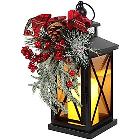 Christmas Candle Lantern14 Inch, Garden Flashing Candle Light, Decorative Hanging Lantern for Indoor | Amazon (US)