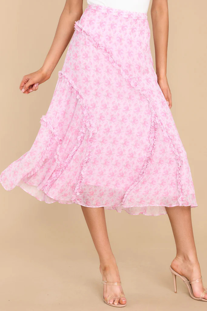 Porscha Rose Patch Midi Skirt | Red Dress 