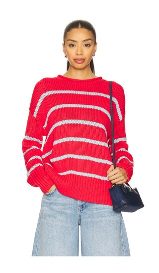 Marina Sweater in Deep Coral & Light Blue | Revolve Clothing (Global)