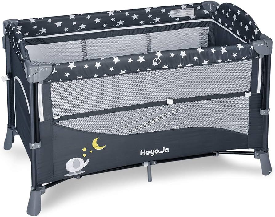 Heyo.Ja Portable Baby Playard, 4 in 1 Convertible Pack and Play with Bassinet, Nursery Center wit... | Amazon (US)