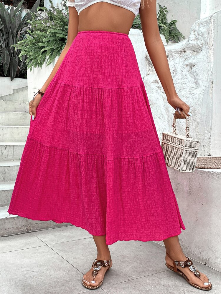 SHEIN VCAY High Waist Ruffle Hem Skirt | SHEIN