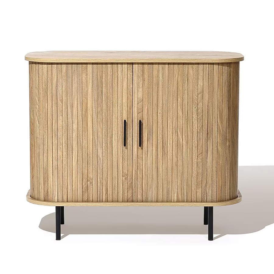 LuxenHome 35.4-in W 2-Door Oak Accent Cabinet Lowes.com | Lowe's