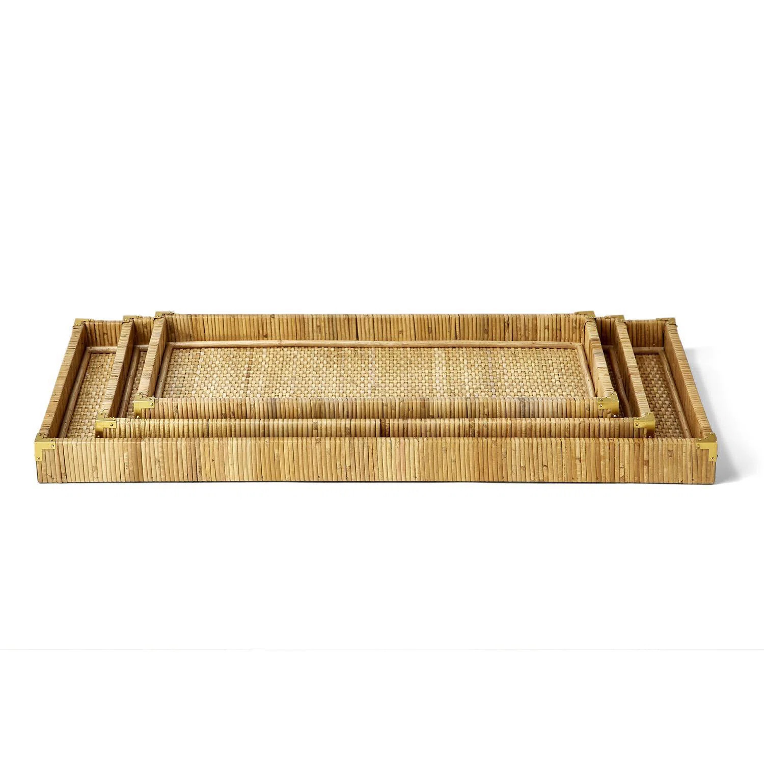 Set Of 3 Rattan Square Tray | Wayfair North America