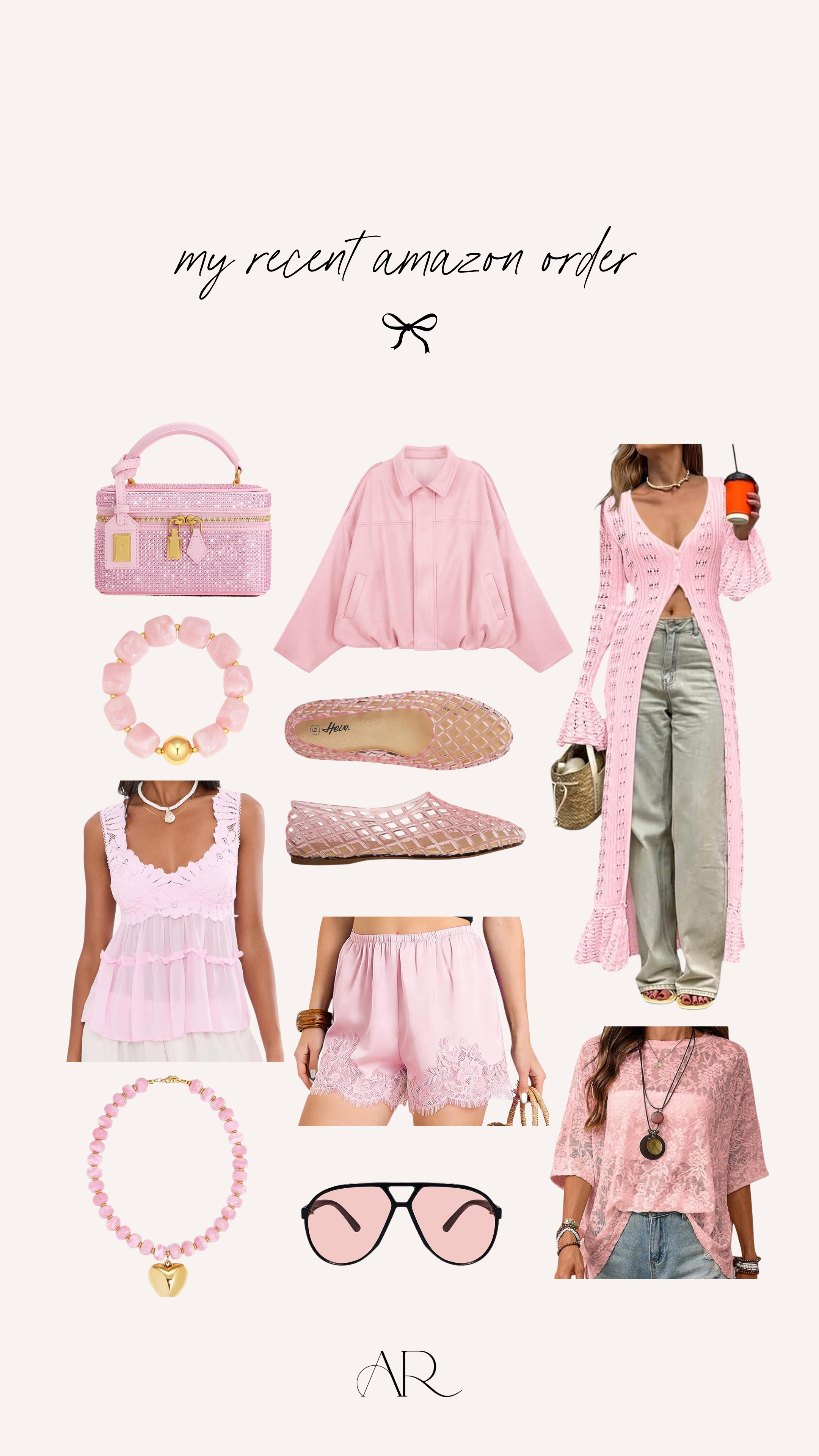 My recent amazon order! Can you tell I've been loving pink?

f=ballet flats, beaded necklace, sunglasses, lace shorts 

 #LTKgrwm #LTKootd #LTKMidsize
