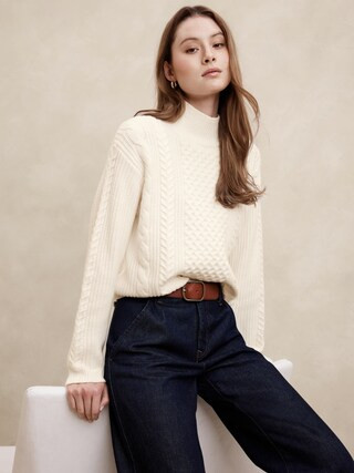Cable Turtle-Neck Sweater | Banana Republic Factory