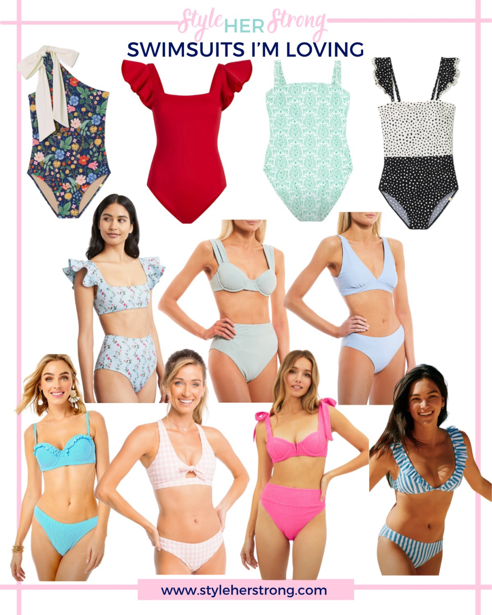 Bikinis, high waisted bikini, preppy swimsuits, grandmillennial one piece swimsuits 

#LTKtravel #LTKFind #LTKswim