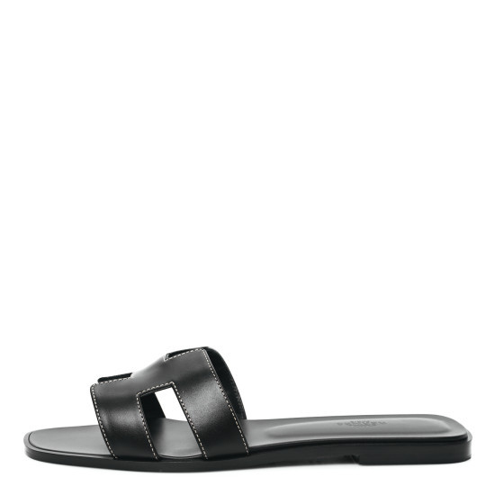 Box Calfskin Oran Sandals 40.5 Black | FASHIONPHILE (US)