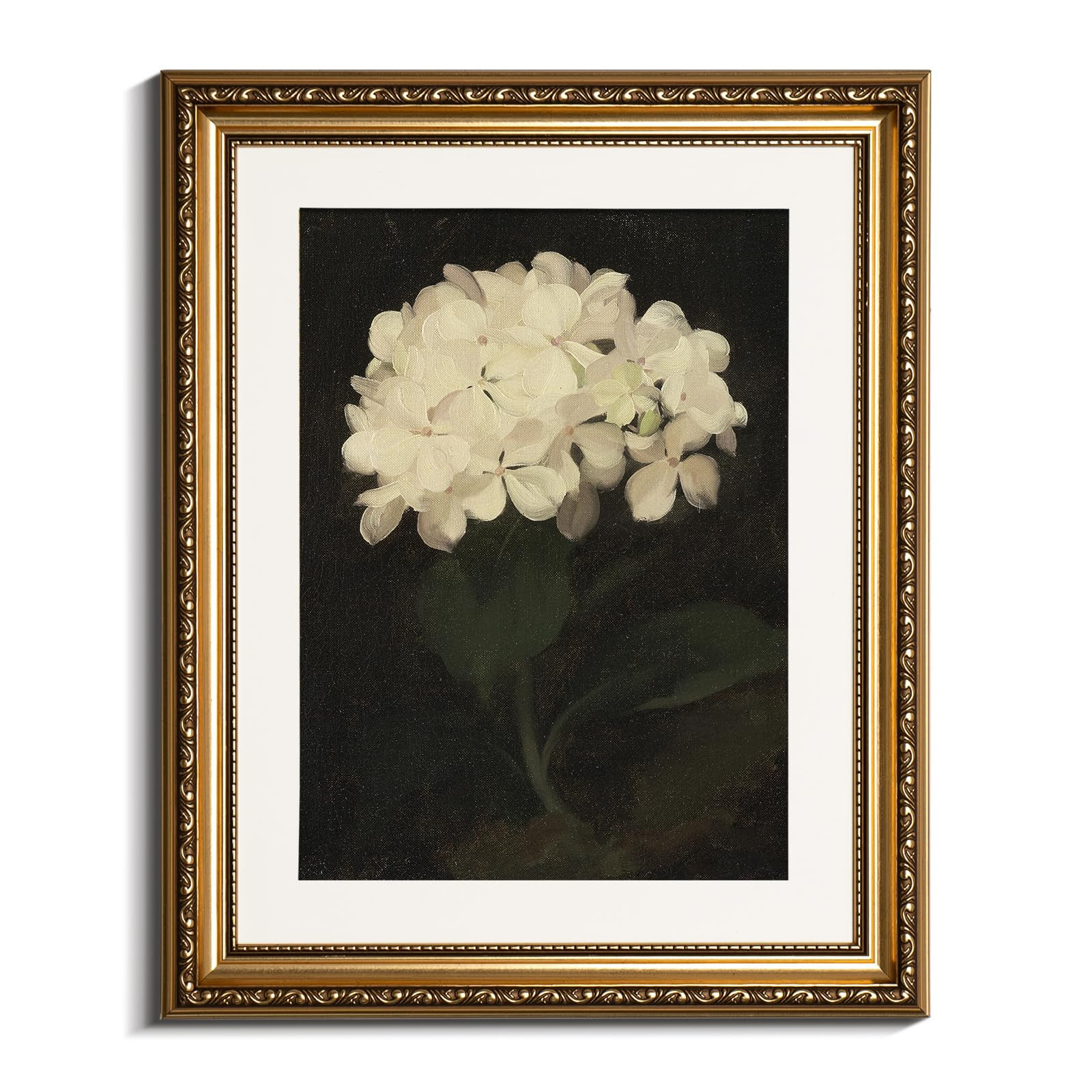 VIYYIEA Gold Framed Wall Art Canvas Print Home Decor Vintage Flower Prints Room Aesthetic White H... | Amazon (US)