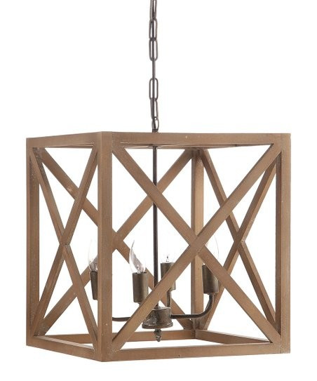 Metal & Wood Box Chandelier | Zulily