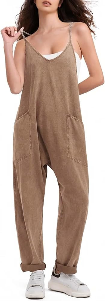 EXLURA Womens Casual Summer Jumpsuits 2024 Romper Bib Outfits Adjustable Straps Denim Overalls wi... | Amazon (US)