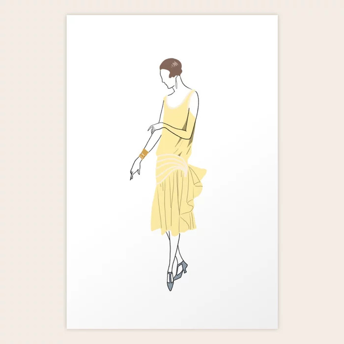 Vintage 1920's Fashion Sketch 2 Art Print by MariOyamaDesign - LARGE | Society6
