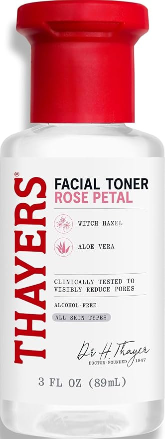 THAYERS Alcohol-Free Rose Petal Witch Hazel Facial Toner for Glowing Skin, Soothing, Hydrating, R... | Amazon (US)