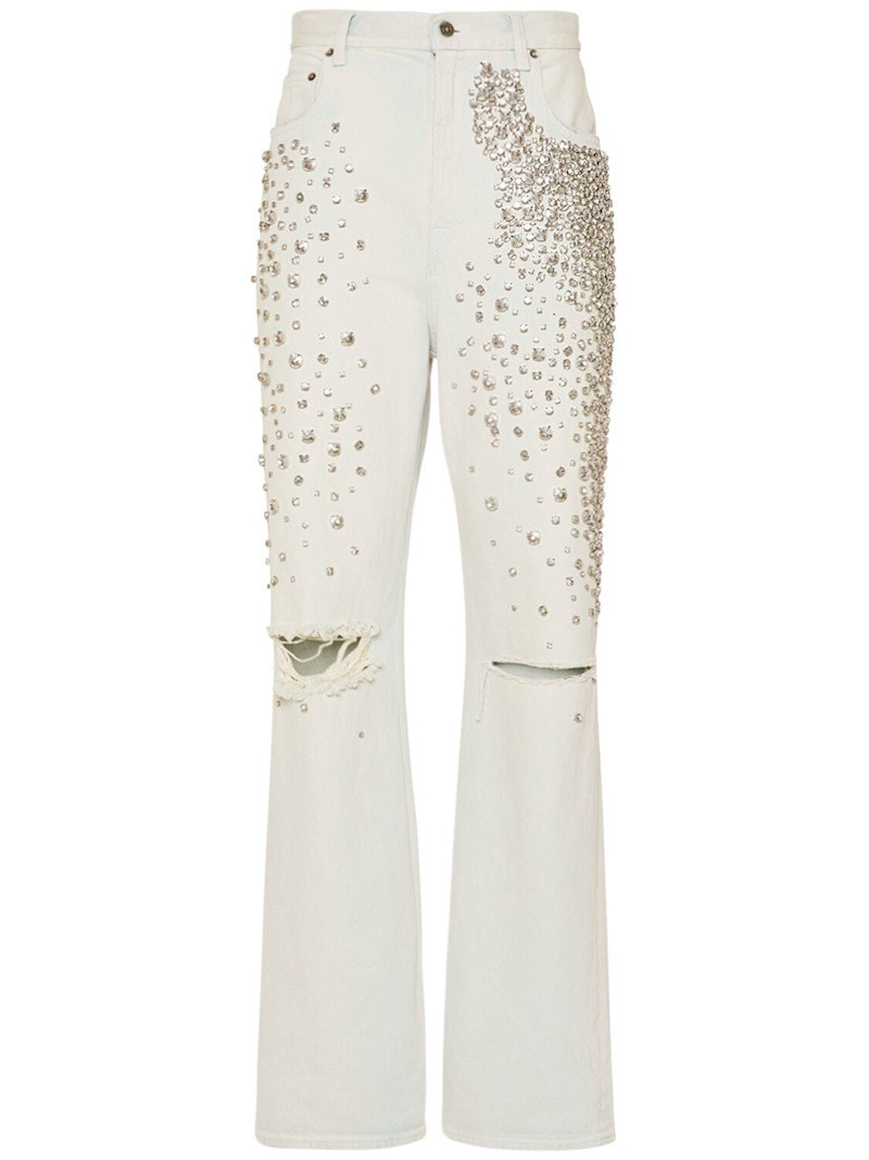 Golden Kim bleached washed jeans | Luisaviaroma