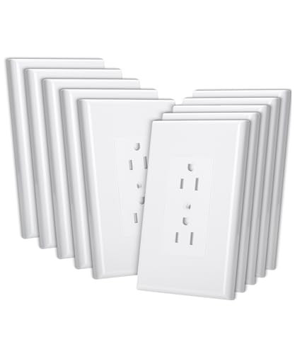 Bates Duplex Wall Outlet Covers - 10 Pack, White Wall Plates | Amazon (US)