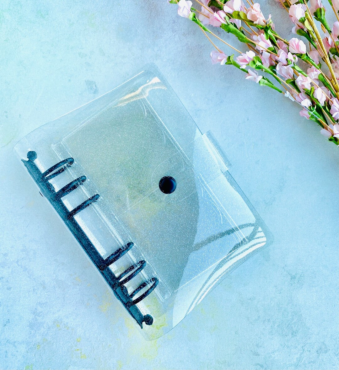 Handmade holographic jelly binder with cash envelope. Personal size binder with cash envelope bin... | Etsy (US)