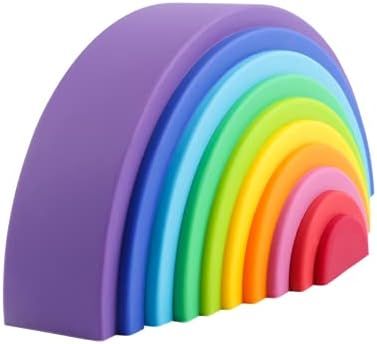 BLUE GINKGO Silicone Rainbow Stacker - Montessori Rainbow Nesting Puzzle | Kids and Toddler Stack... | Amazon (US)