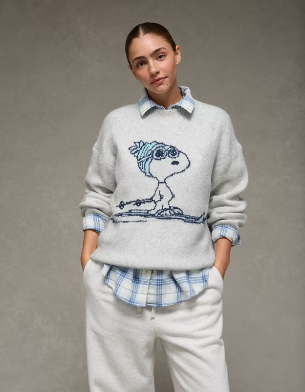 AE Oversized Snoopy Graphic Sweater | American Eagle Outfitters (US & CA)