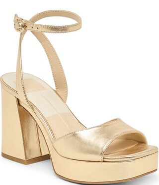 Dolce Vita Felica Metallic Leather Ankle Strap Platform Dress Sandals -  9.5 | Dillard's