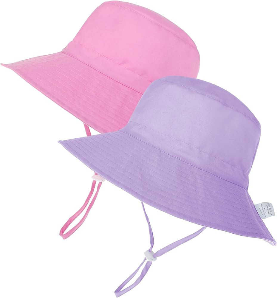 Zando 2Pcs Baby Sun Hat Toddler UPF 50+ Sun Protection Hat Adjustable Toddler Bucket Hats for Kid... | Amazon (US)