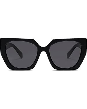 SOJOS Retro Cateye Polarized Oversized Sunglasses Womens Vintage Square Designer Sunnies SJ2205 | Amazon (US)