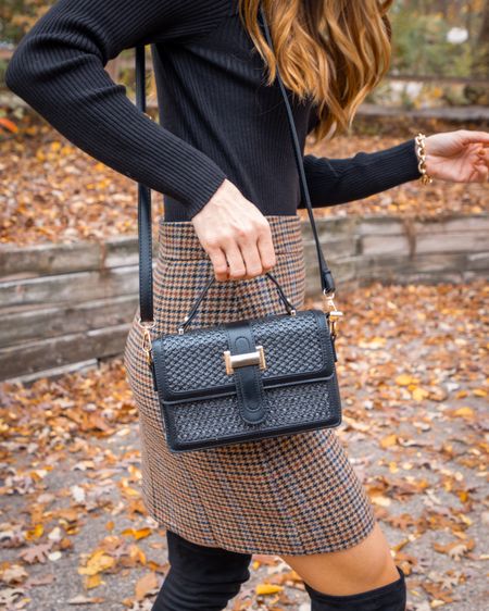 This bag is so pretty and affordable too! The long strap is removable, which makes it super versatile.
Also, I think the colors in the skirt make it perfect for thanksgiving or Christmas. I went with my true size 4, but might have considered sizing down next time.

Black handbag | Amazon purse | Amazon fashion finds | fall skirt | plaid skirts


#LTKfindsunder50 #LTKstyletip #LTKSeasonal