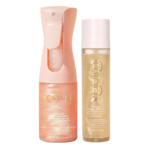 Kopari Rose Gold Sunglaze Sheer Body Mist Sunscreen SPF 42 & Sunglaze Sheer Setting Mist Sunscreen SPF 50 | Amazon (US)