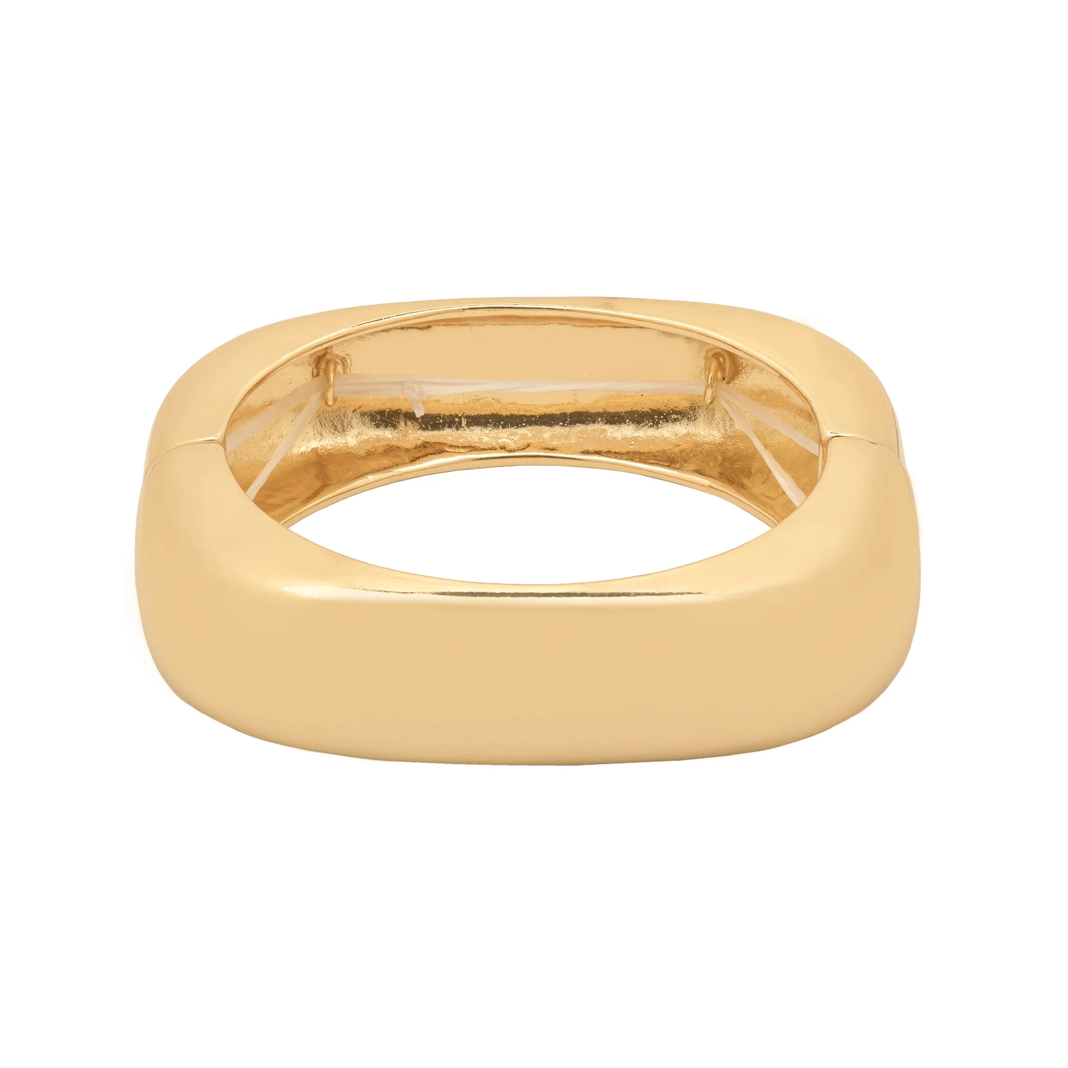 Time and Tru Women's Gold Tone Modern Bangle Stretch Bracelet | Walmart (US)