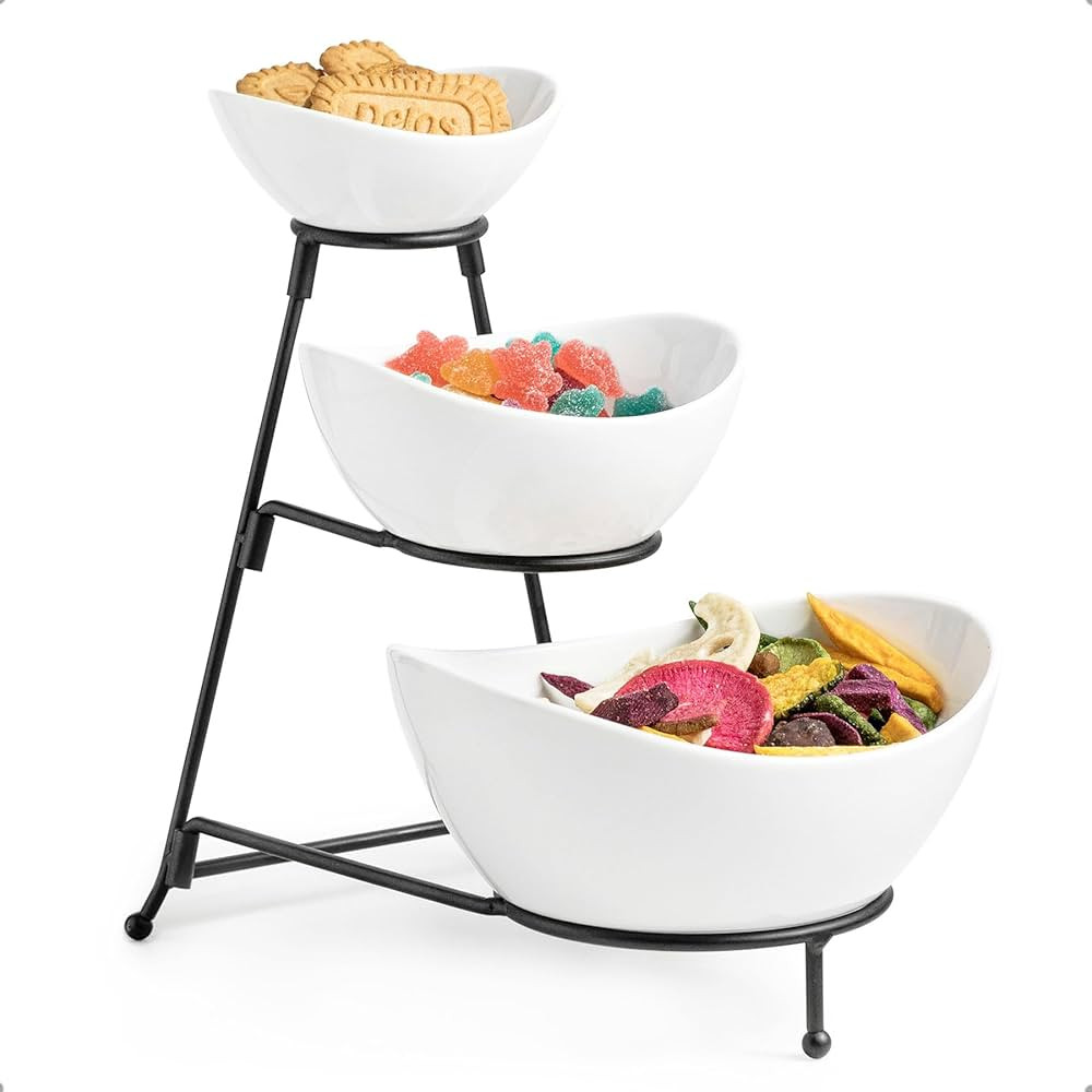 3 Tier Serving Bowls with Stand, Serving Dishes Chips and Dip Serving Set for Entertaining Party,... | Amazon (US)
