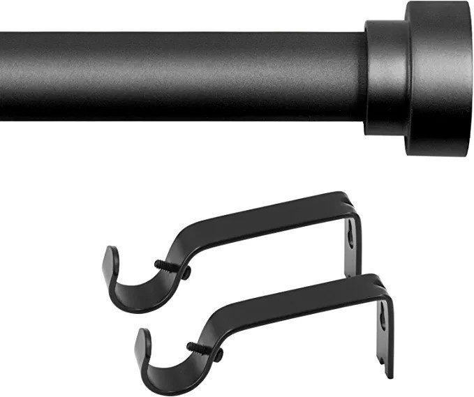 Time Forest Black Curtain Rods with Brackets for Windows 72 to 144 Inch Heavy Duty | Amazon (US)