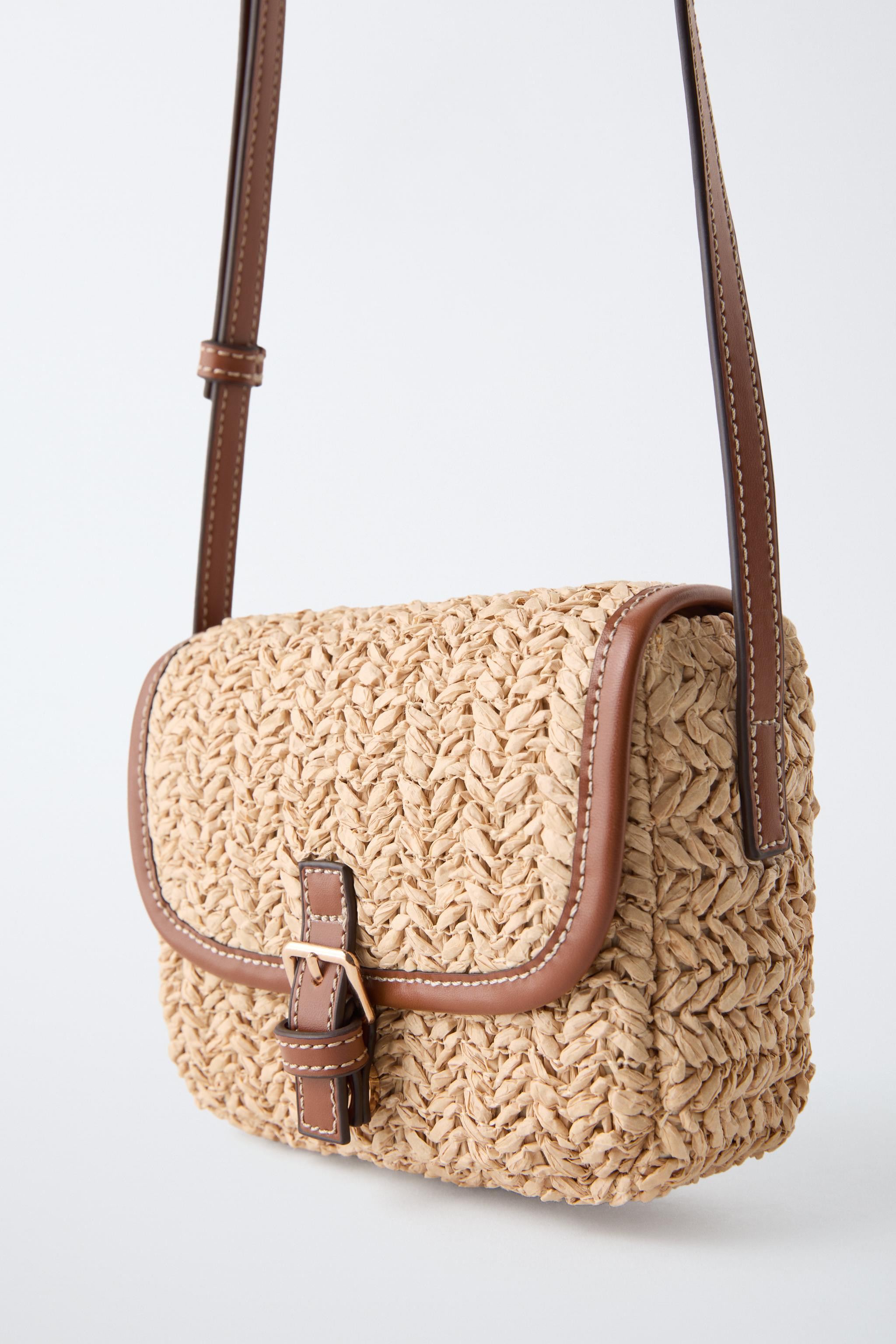 RAFFIA EFFECT CROSSBODY BAG | Zara US