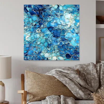 Ocean Blue Mosaic Turquoise - Abstract Acrylic Wall Art Decor | Wayfair North America