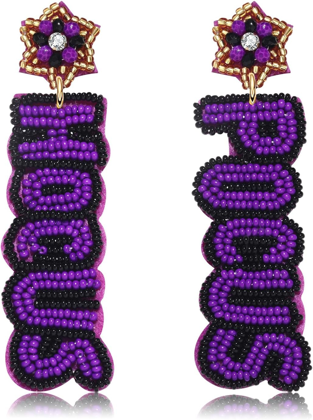 Halloween Beaded Boo Earrings for Women - Spooky Ghost Pumpkin Drop Dangle Jewelry - Handmade Gothic Costume Party Holiday Festive Gifts | Amazon (US)