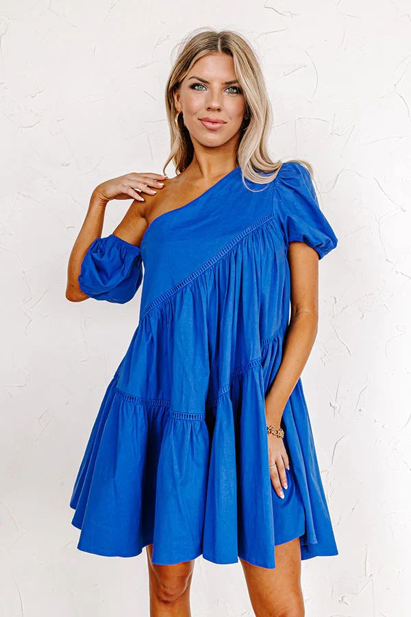 Champagne Boardwalk Mini Dress In Royal Blue | Impressions Online Boutique