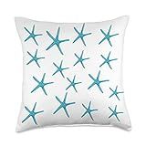 The Aqua Cottage Teal Starfish Throw Pillow, 18x18, Multicolor | Amazon (US)